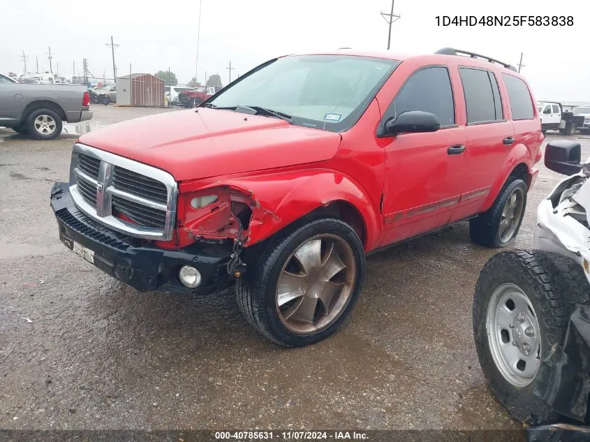 2005 Dodge Durango Slt VIN: 1D4HD48N25F583838 Lot: 40785631