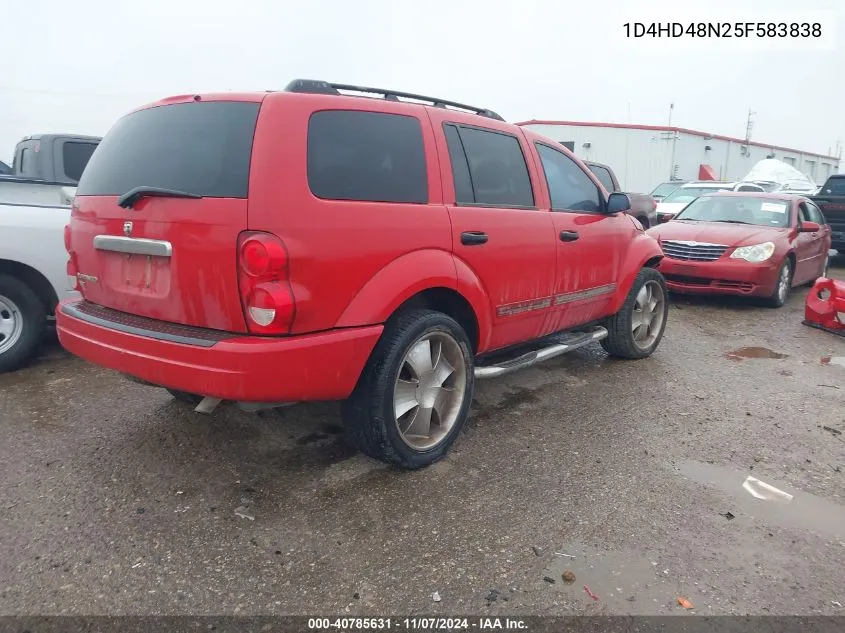 2005 Dodge Durango Slt VIN: 1D4HD48N25F583838 Lot: 40785631