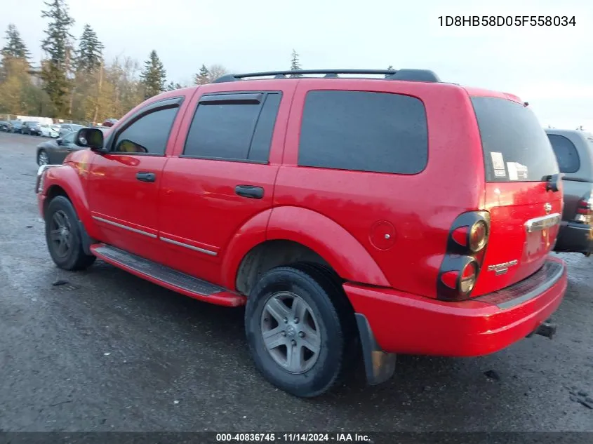 2005 Dodge Durango Limited VIN: 1D8HB58D05F558034 Lot: 40836745