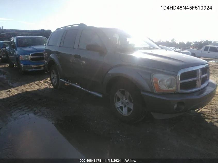 2005 Dodge Durango Slt VIN: 1D4HD48N45F510924 Lot: 40846478