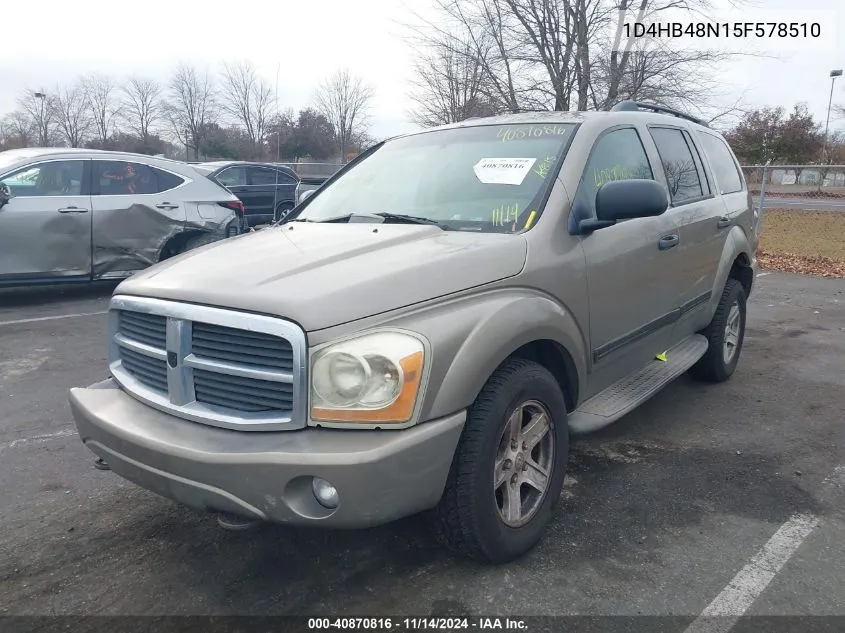 2005 Dodge Durango Slt VIN: 1D4HB48N15F578510 Lot: 40870816