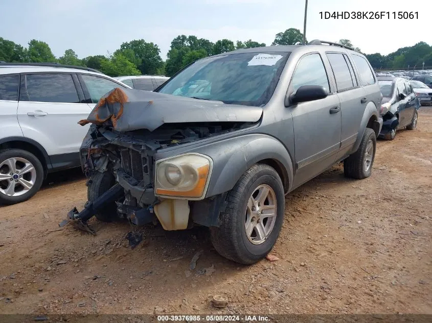 1D4HD38K26F115061 2006 Dodge Durango Sxt