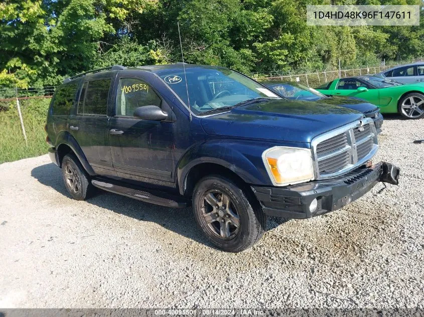 2006 Dodge Durango Slt VIN: 1D4HD48K96F147611 Lot: 40095501