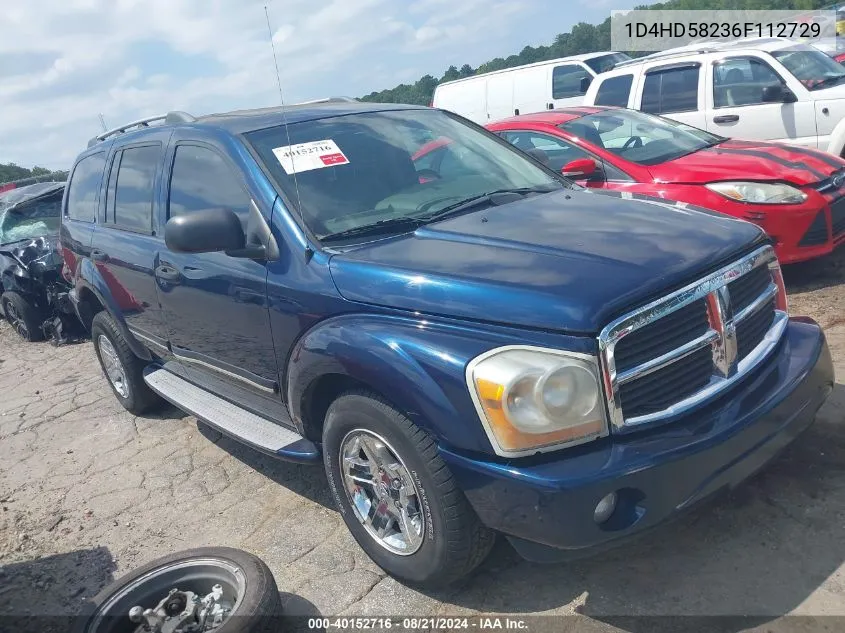 2006 Dodge Durango Limited VIN: 1D4HD58236F112729 Lot: 40152716