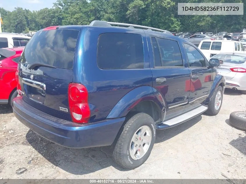 2006 Dodge Durango Limited VIN: 1D4HD58236F112729 Lot: 40152716