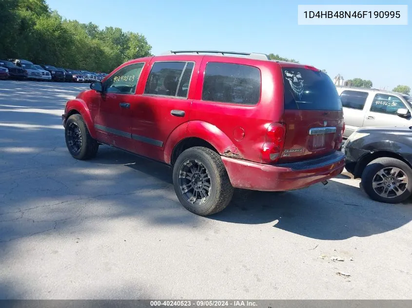 2006 Dodge Durango Slt VIN: 1D4HB48N46F190995 Lot: 40240523