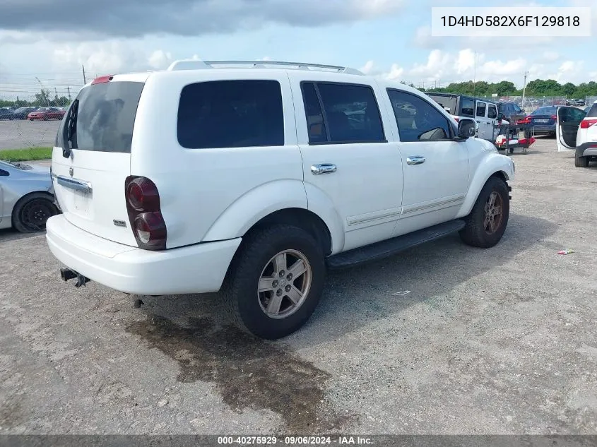 2006 Dodge Durango Limited VIN: 1D4HD582X6F129818 Lot: 40275929