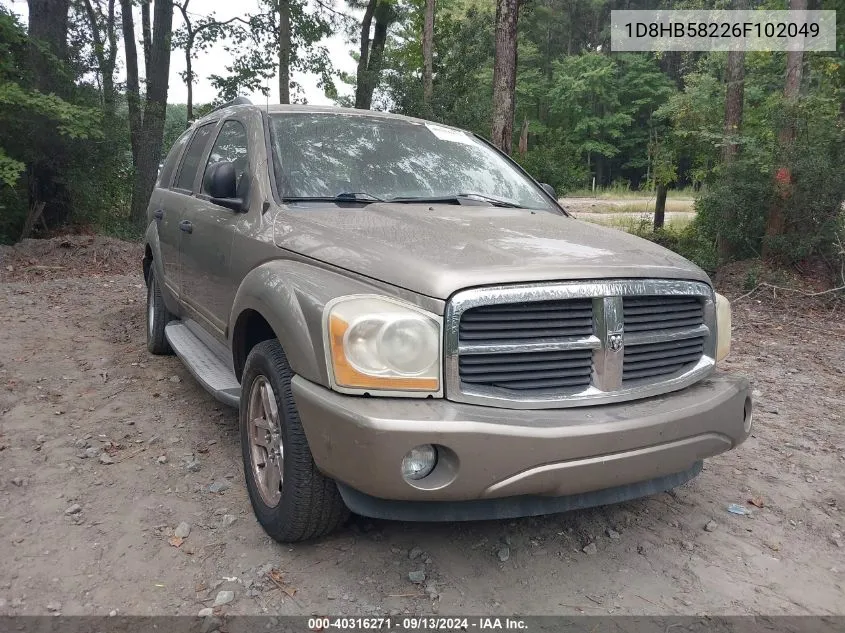 2006 Dodge Durango VIN: 1D8HB58226F102049 Lot: 40316271