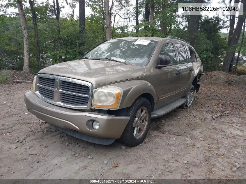 2006 Dodge Durango VIN: 1D8HB58226F102049 Lot: 40316271