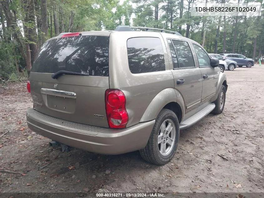 2006 Dodge Durango VIN: 1D8HB58226F102049 Lot: 40316271