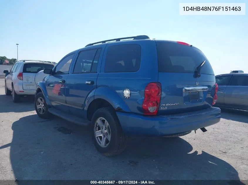 1D4HB48N76F151463 2006 Dodge Durango Slt