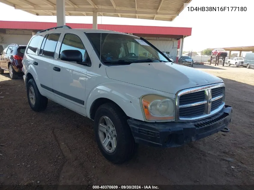 2006 Dodge Durango Sxt VIN: 1D4HB38N16F177180 Lot: 40370609