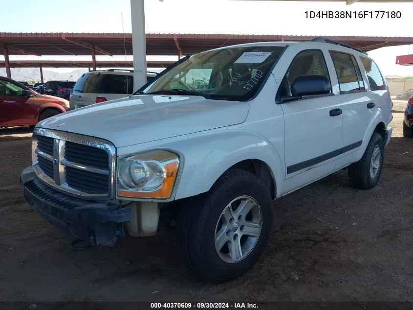 2006 Dodge Durango Sxt VIN: 1D4HB38N16F177180 Lot: 40370609