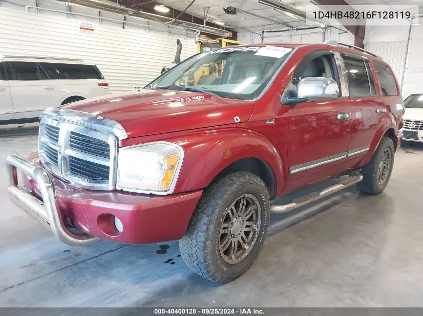 2006 Dodge Durango Slt VIN: 1D4HB48216F128119 Lot: 40400128