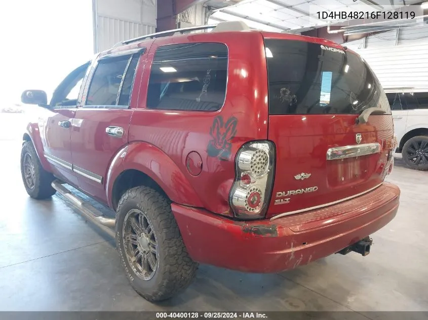 2006 Dodge Durango Slt VIN: 1D4HB48216F128119 Lot: 40400128