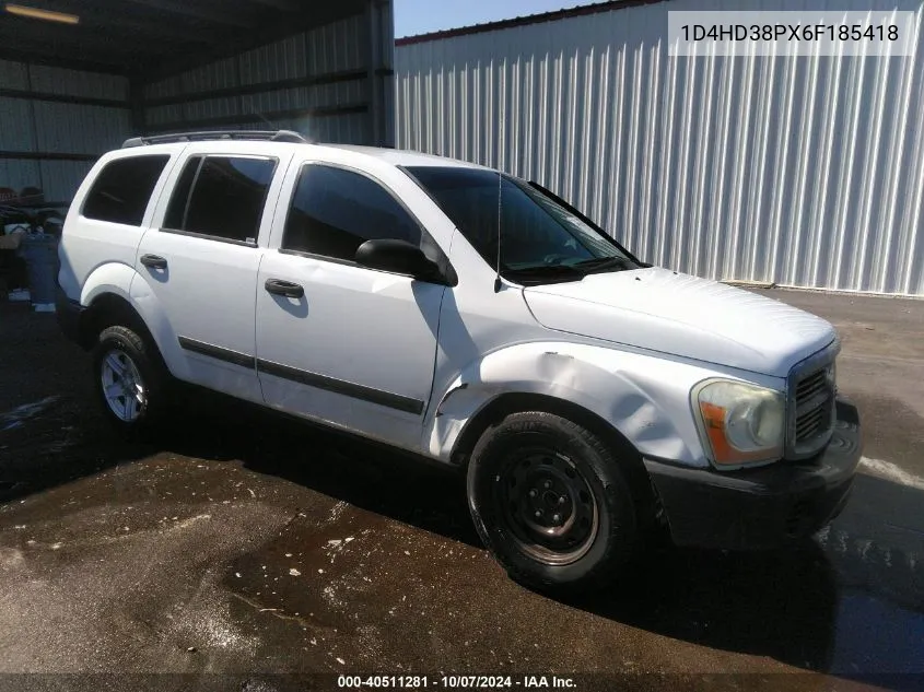 2006 Dodge Durango Sxt VIN: 1D4HD38PX6F185418 Lot: 40511281