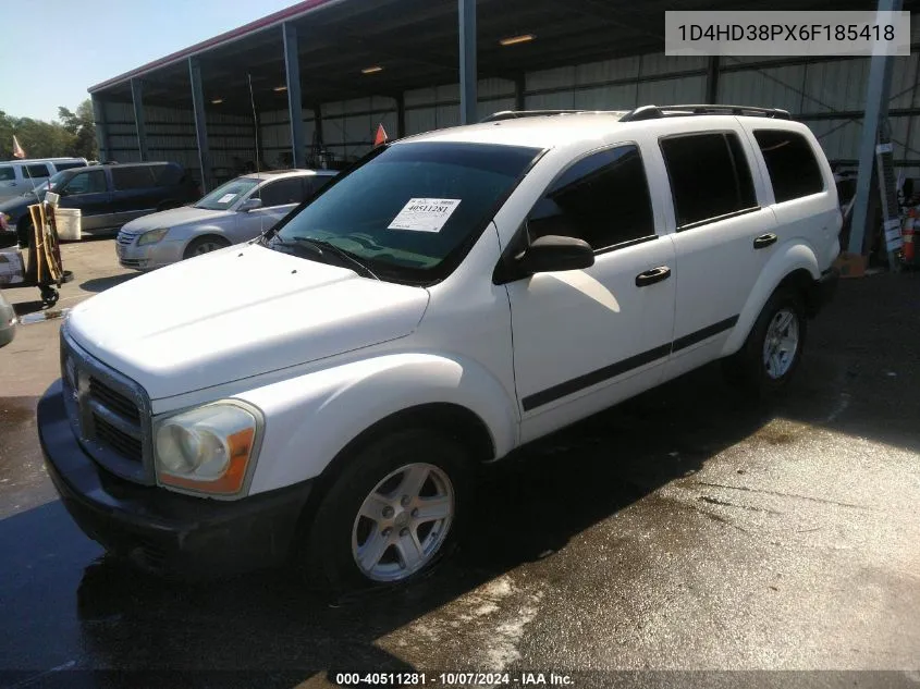 2006 Dodge Durango Sxt VIN: 1D4HD38PX6F185418 Lot: 40511281