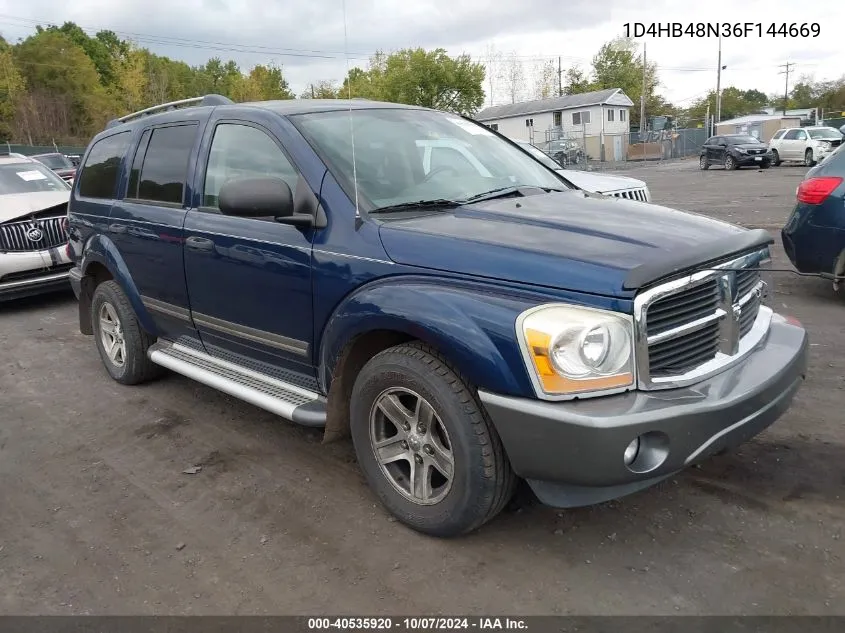 2006 Dodge Durango Slt VIN: 1D4HB48N36F144669 Lot: 40535920