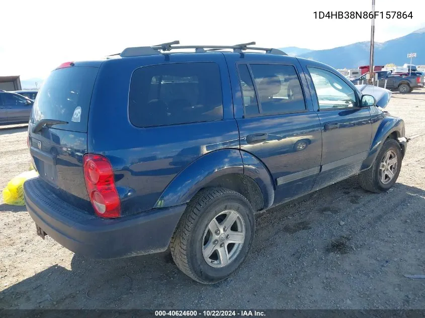 2006 Dodge Durango Sxt VIN: 1D4HB38N86F157864 Lot: 40624600