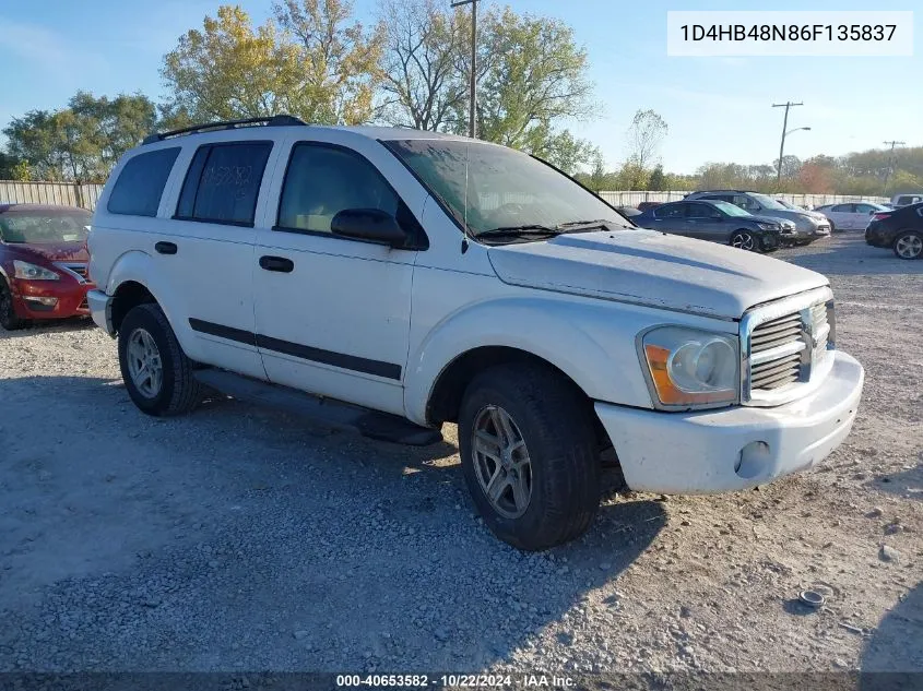 2006 Dodge Durango Slt VIN: 1D4HB48N86F135837 Lot: 40653582