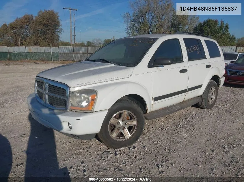 2006 Dodge Durango Slt VIN: 1D4HB48N86F135837 Lot: 40653582