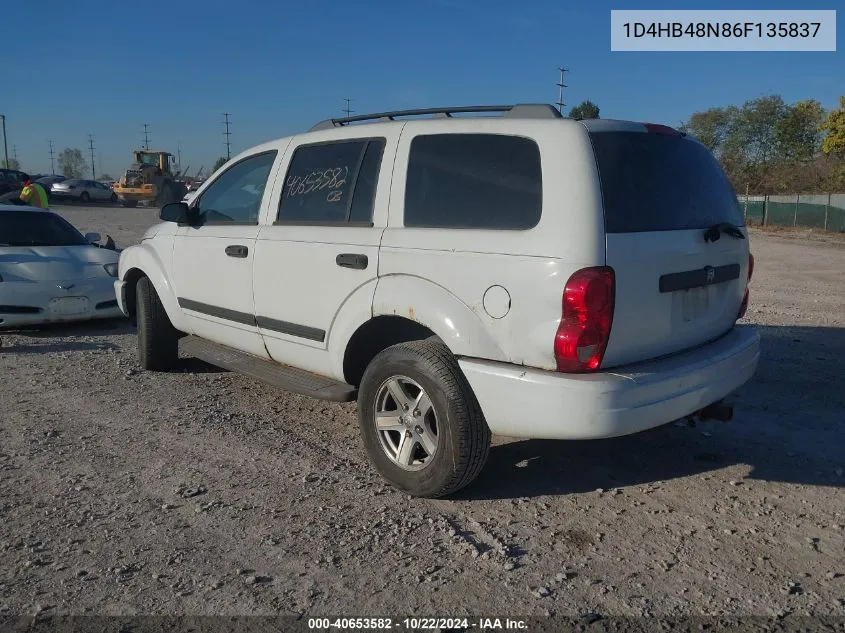 2006 Dodge Durango Slt VIN: 1D4HB48N86F135837 Lot: 40653582