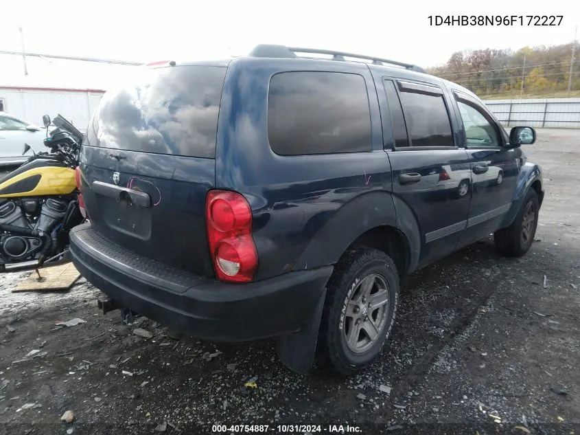 2006 Dodge Durango Sxt VIN: 1D4HB38N96F172227 Lot: 40754887