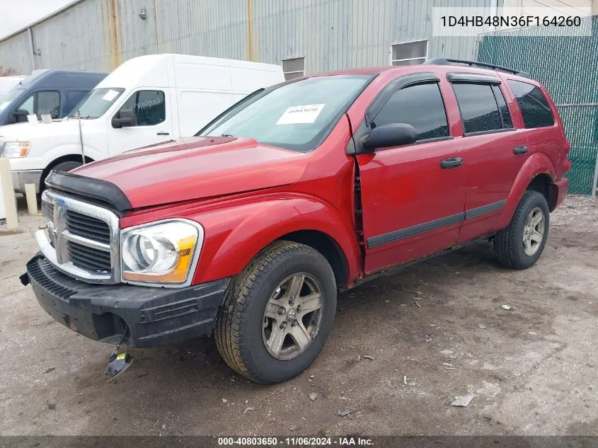 2006 Dodge Durango Slt VIN: 1D4HB48N36F164260 Lot: 40803650