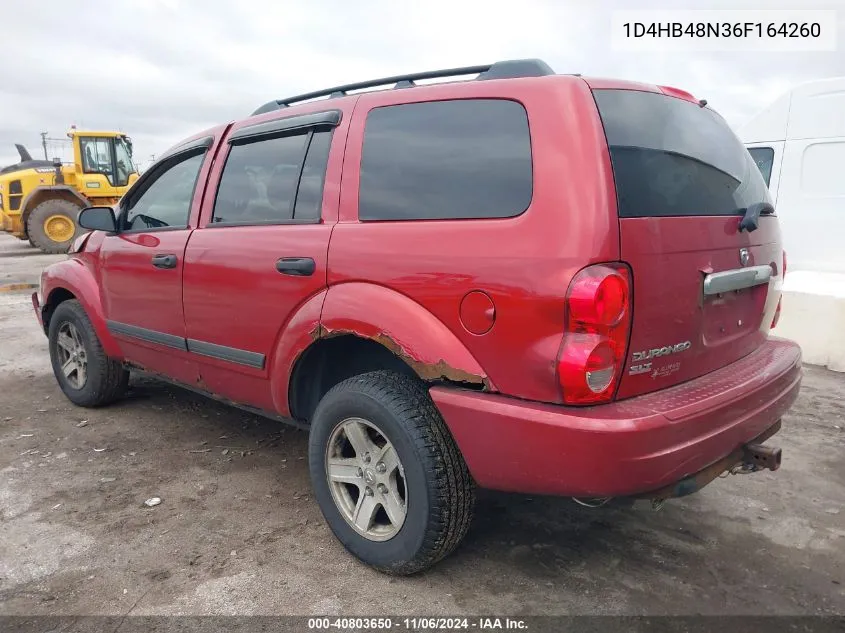 2006 Dodge Durango Slt VIN: 1D4HB48N36F164260 Lot: 40803650