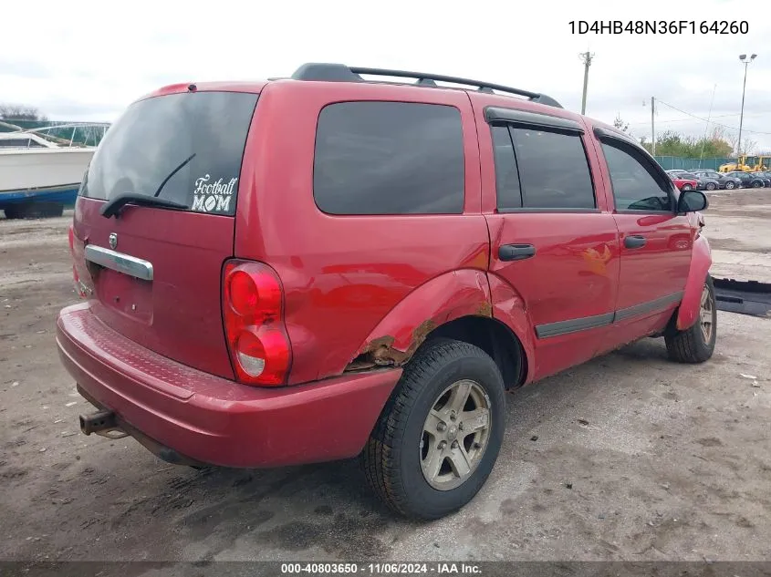 2006 Dodge Durango Slt VIN: 1D4HB48N36F164260 Lot: 40803650