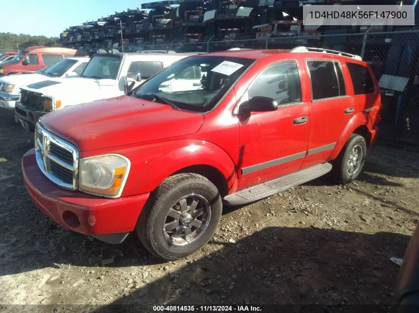 2006 Dodge Durango Slt VIN: 1D4HD48K56F147900 Lot: 40814535