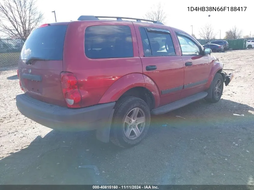 1D4HB38N66F188417 2006 Dodge Durango Sxt