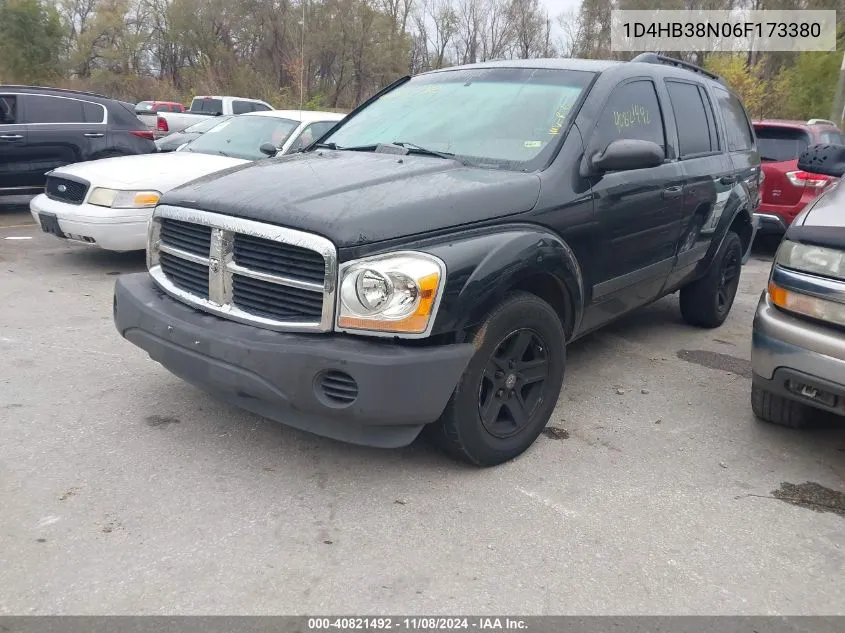 2006 Dodge Durango Sxt VIN: 1D4HB38N06F173380 Lot: 40821492