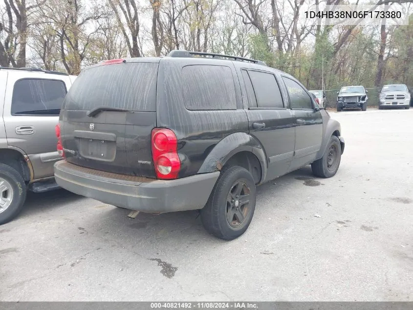 2006 Dodge Durango Sxt VIN: 1D4HB38N06F173380 Lot: 40821492