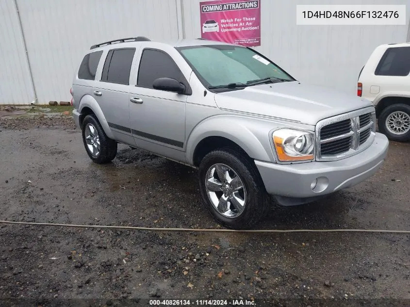 2006 Dodge Durango Slt VIN: 1D4HD48N66F132476 Lot: 40826134