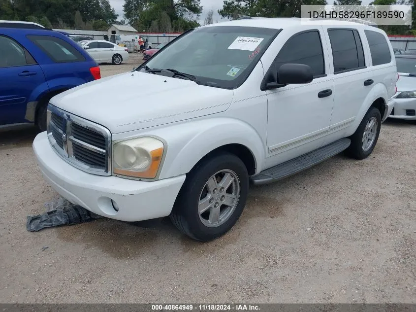 2006 Dodge Durango Limited VIN: 1D4HD58296F189590 Lot: 40864949