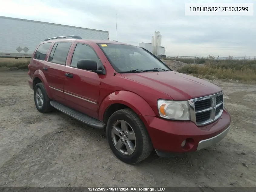 2007 Dodge Durango Limited VIN: 1D8HB58217F503299 Lot: 12122589