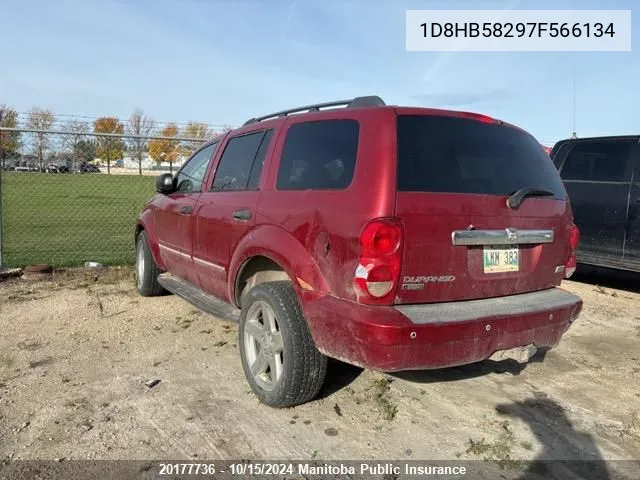 2007 Dodge Durango Limited VIN: 1D8HB58297F566134 Lot: 20177736