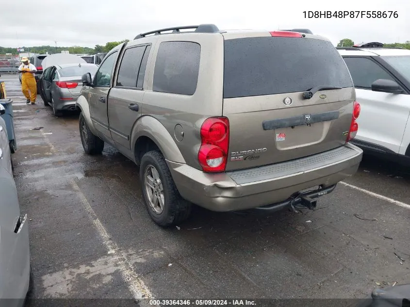 2007 Dodge Durango Slt VIN: 1D8HB48P87F558676 Lot: 39364346