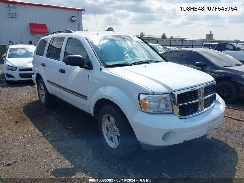 2007 Dodge Durango Slt VIN: 1D8HB48P07F545954 Lot: 40095382