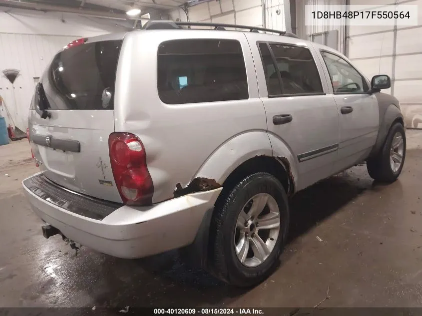 2007 Dodge Durango Slt VIN: 1D8HB48P17F550564 Lot: 40120609