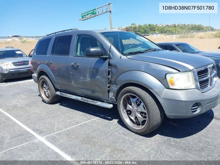 1D8HD38N07F501780 2007 Dodge Durango Sxt