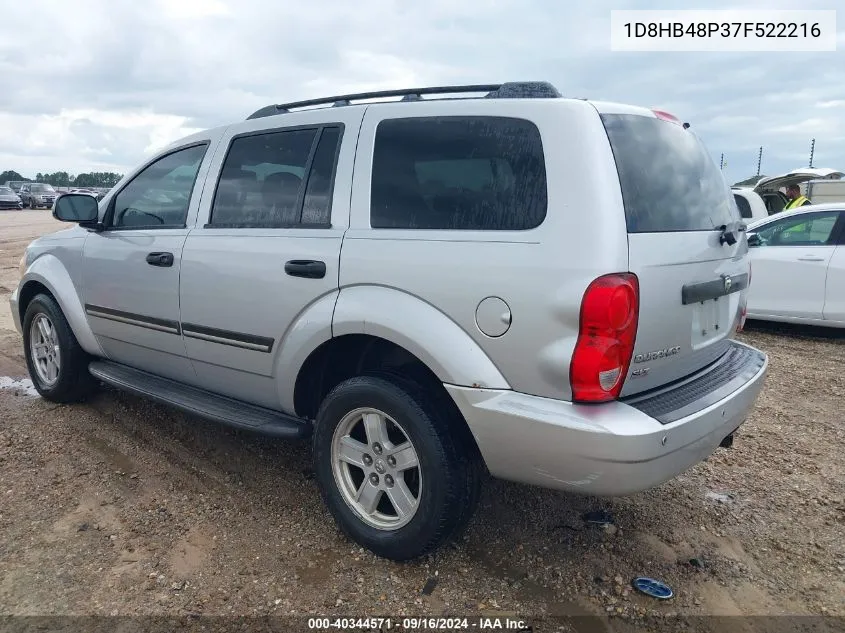 2007 Dodge Durango Slt VIN: 1D8HB48P37F522216 Lot: 40344571