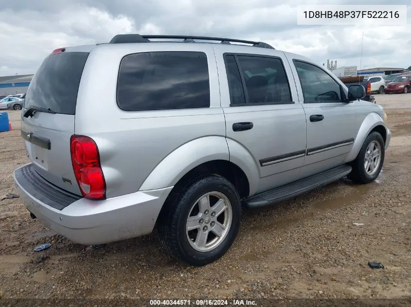 2007 Dodge Durango Slt VIN: 1D8HB48P37F522216 Lot: 40344571