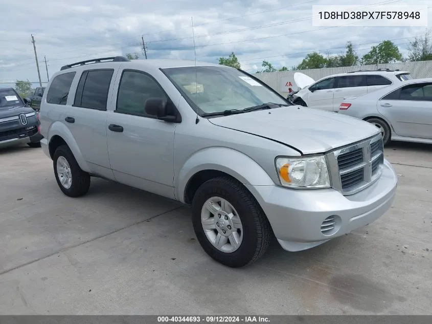 2007 Dodge Durango Sxt VIN: 1D8HD38PX7F578948 Lot: 40344693