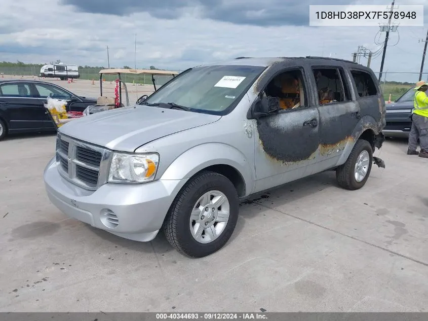 2007 Dodge Durango Sxt VIN: 1D8HD38PX7F578948 Lot: 40344693