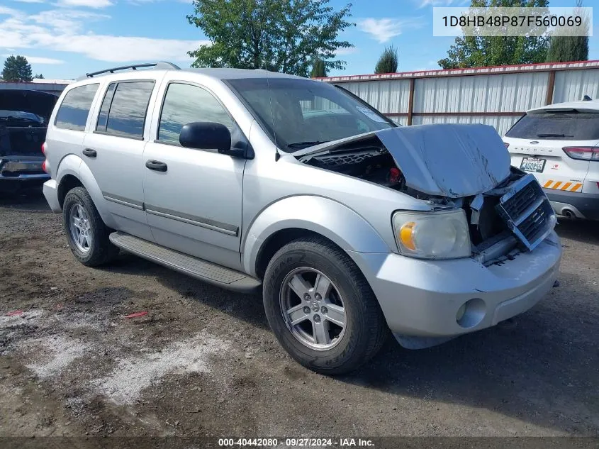 2007 Dodge Durango Slt VIN: 1D8HB48P87F560069 Lot: 40442080