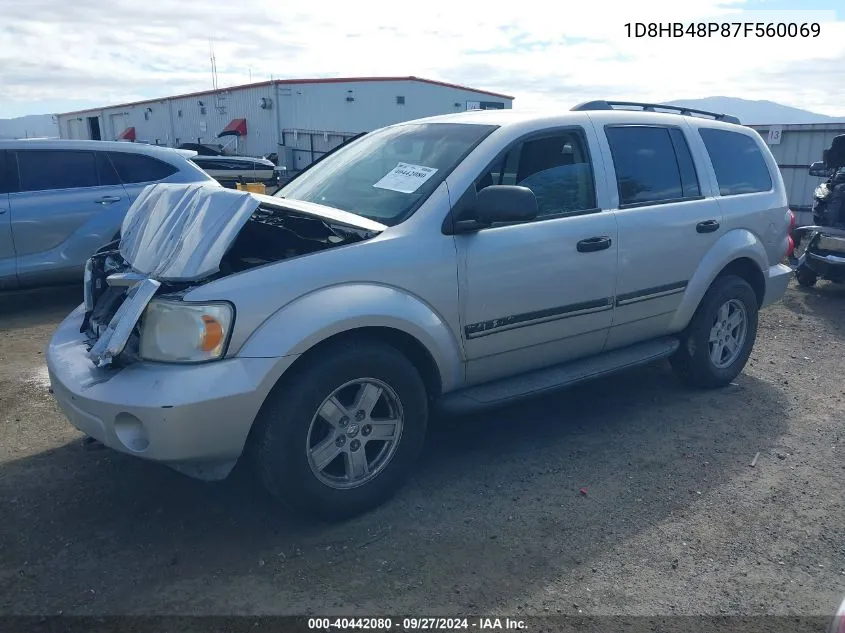 2007 Dodge Durango Slt VIN: 1D8HB48P87F560069 Lot: 40442080