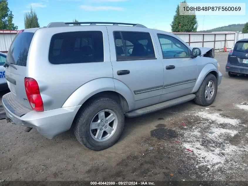 2007 Dodge Durango Slt VIN: 1D8HB48P87F560069 Lot: 40442080