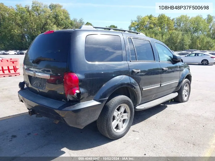 2007 Dodge Durango Slt VIN: 1D8HB48P37F500698 Lot: 40481847